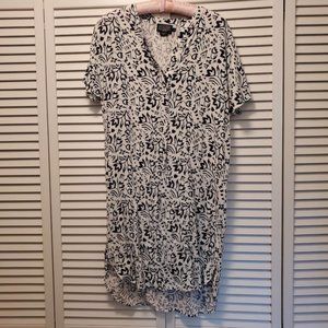 Pendleton Serephina Shirt Dress Tala Floral,  Black & White, Size S, LIKE NEW
